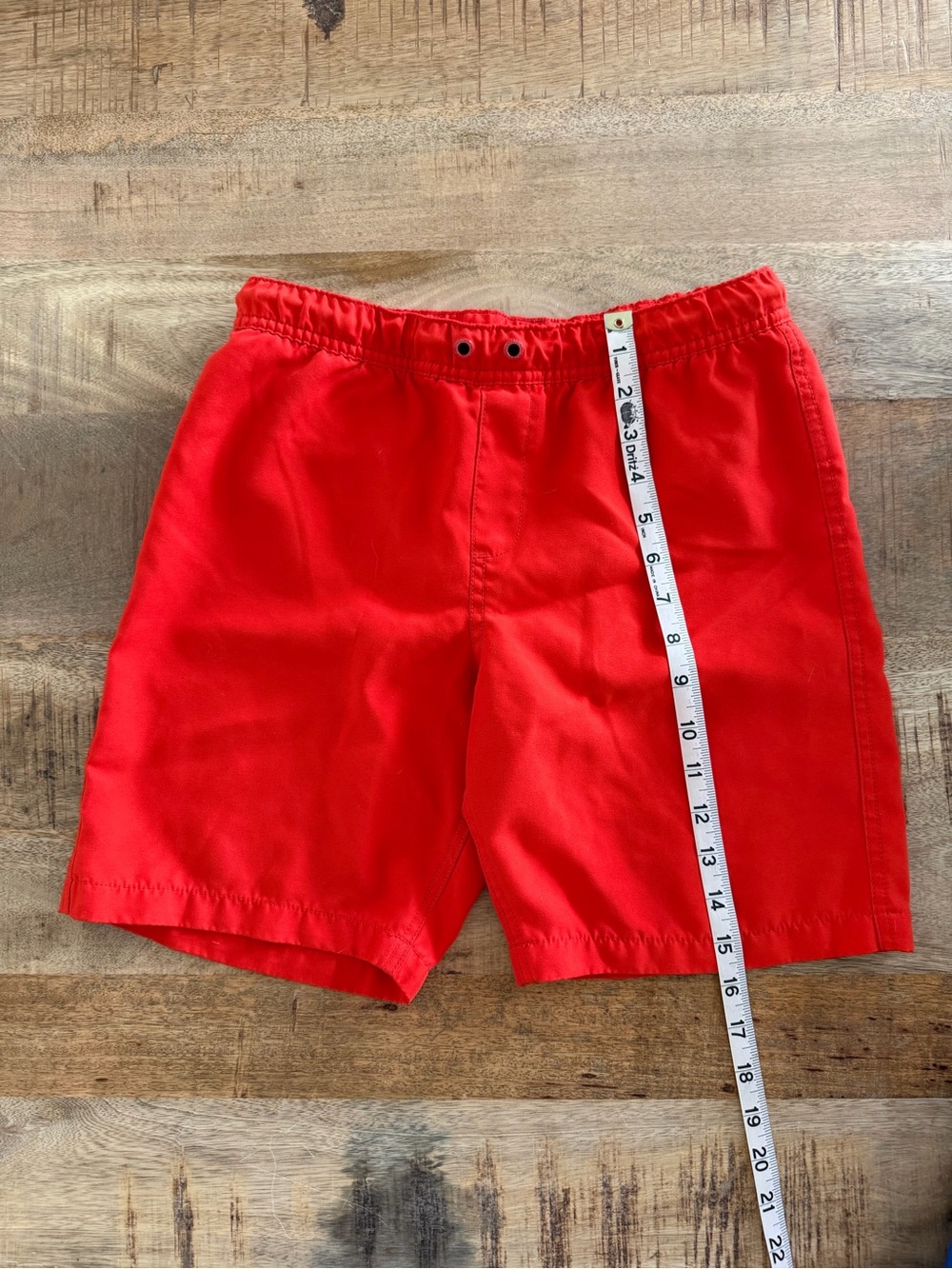 Classic Red Elastic Waist Swim Shorts